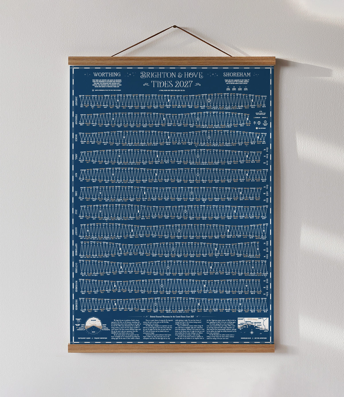 Brighton, Hove, Worthing and Shoreham tide chart print