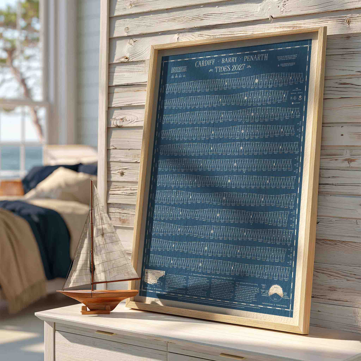 Cardiff, Barry, Penarth tide chart print