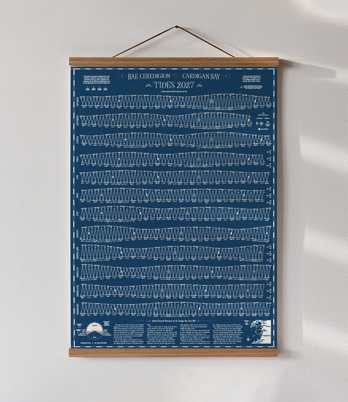 Cardigan Bay tide chart print