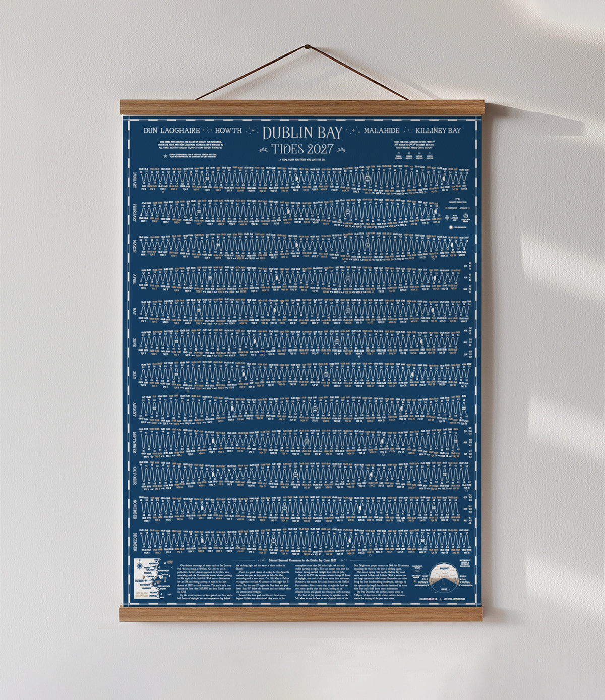 Dublin Bay tide chart print