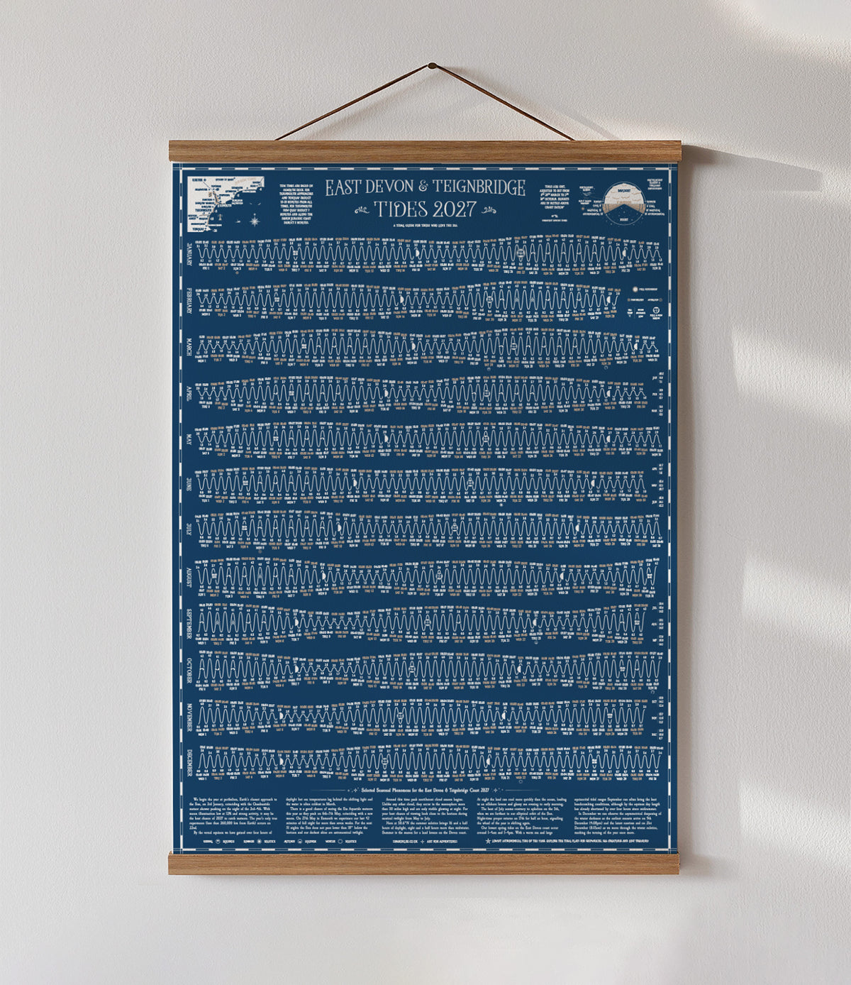 East Devon & Teignbridge tide chart print