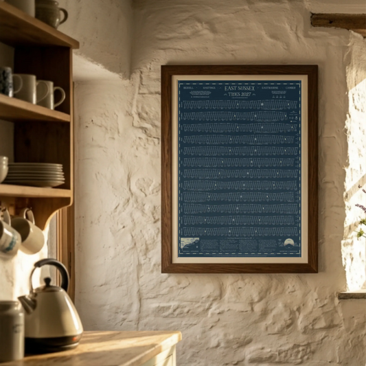 East Sussex: Hastings & Eastbourne tide chart print