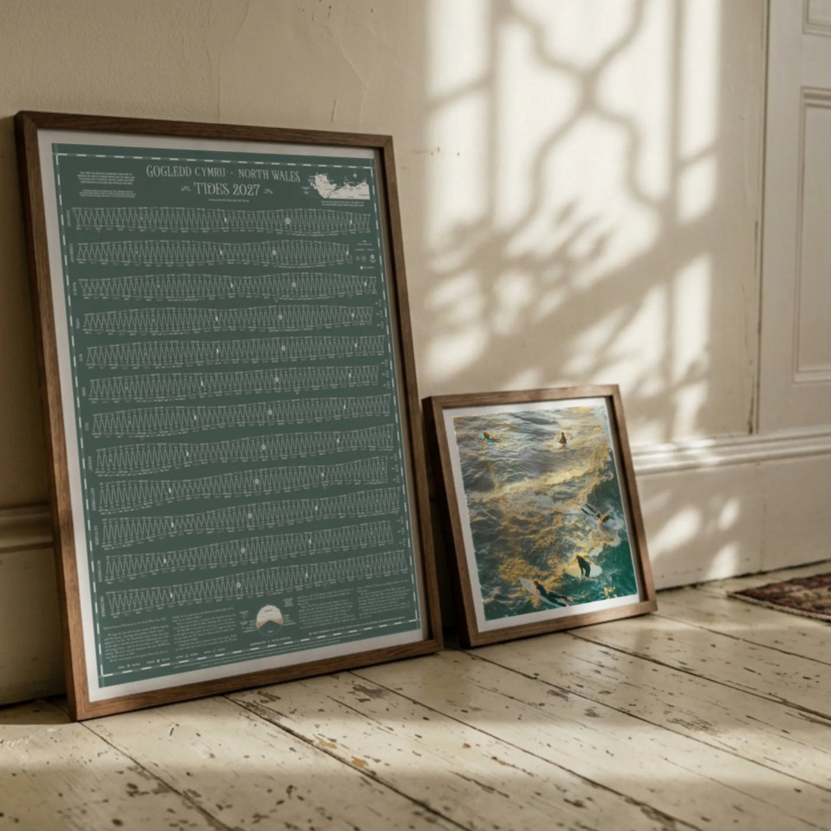 North Wales tide chart print, Grey-Green colourway