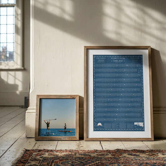 Plymouth Sound tide chart print