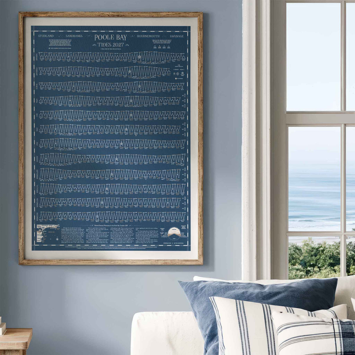 Poole Bay tide chart print