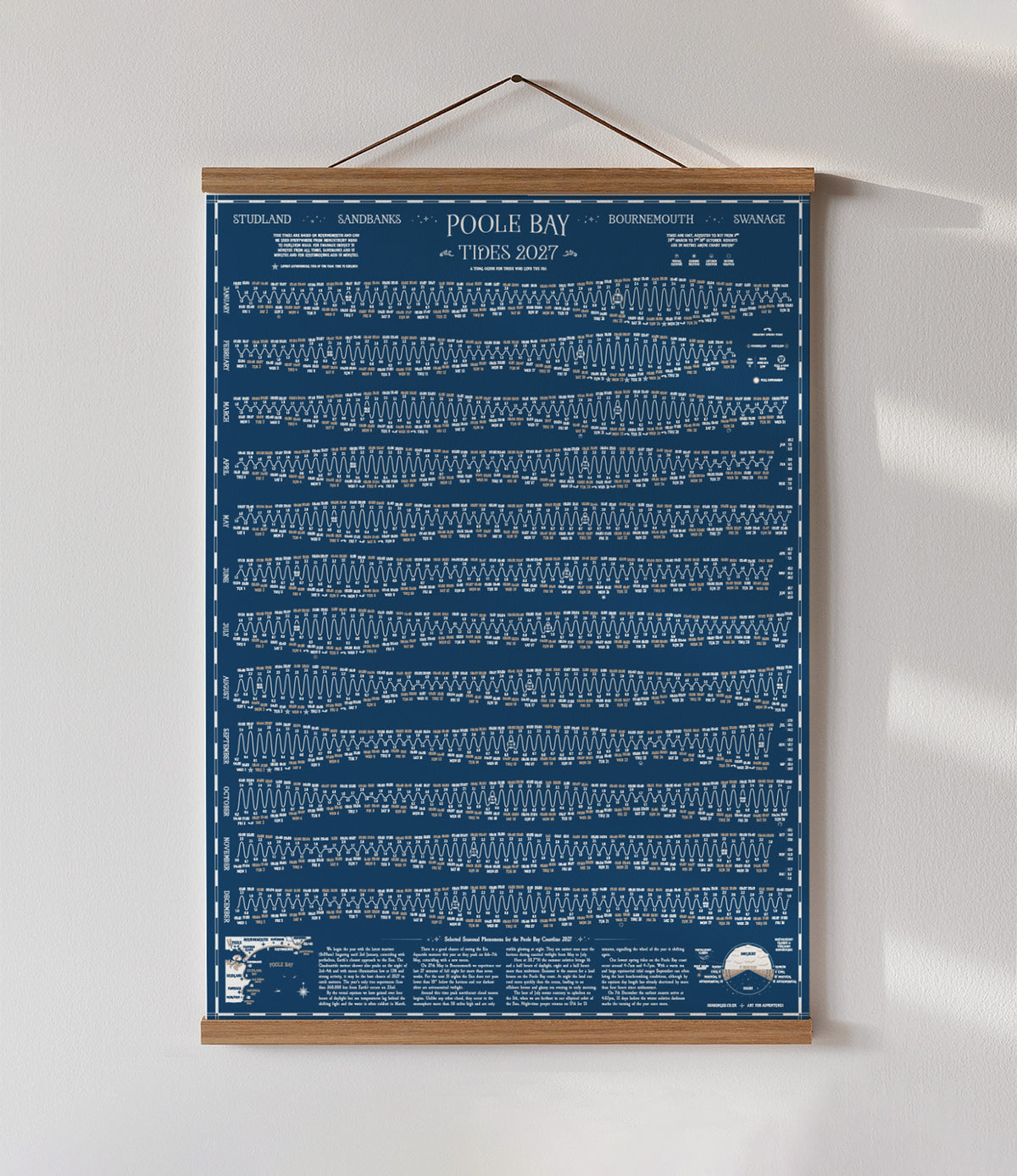 Poole Bay tide chart print