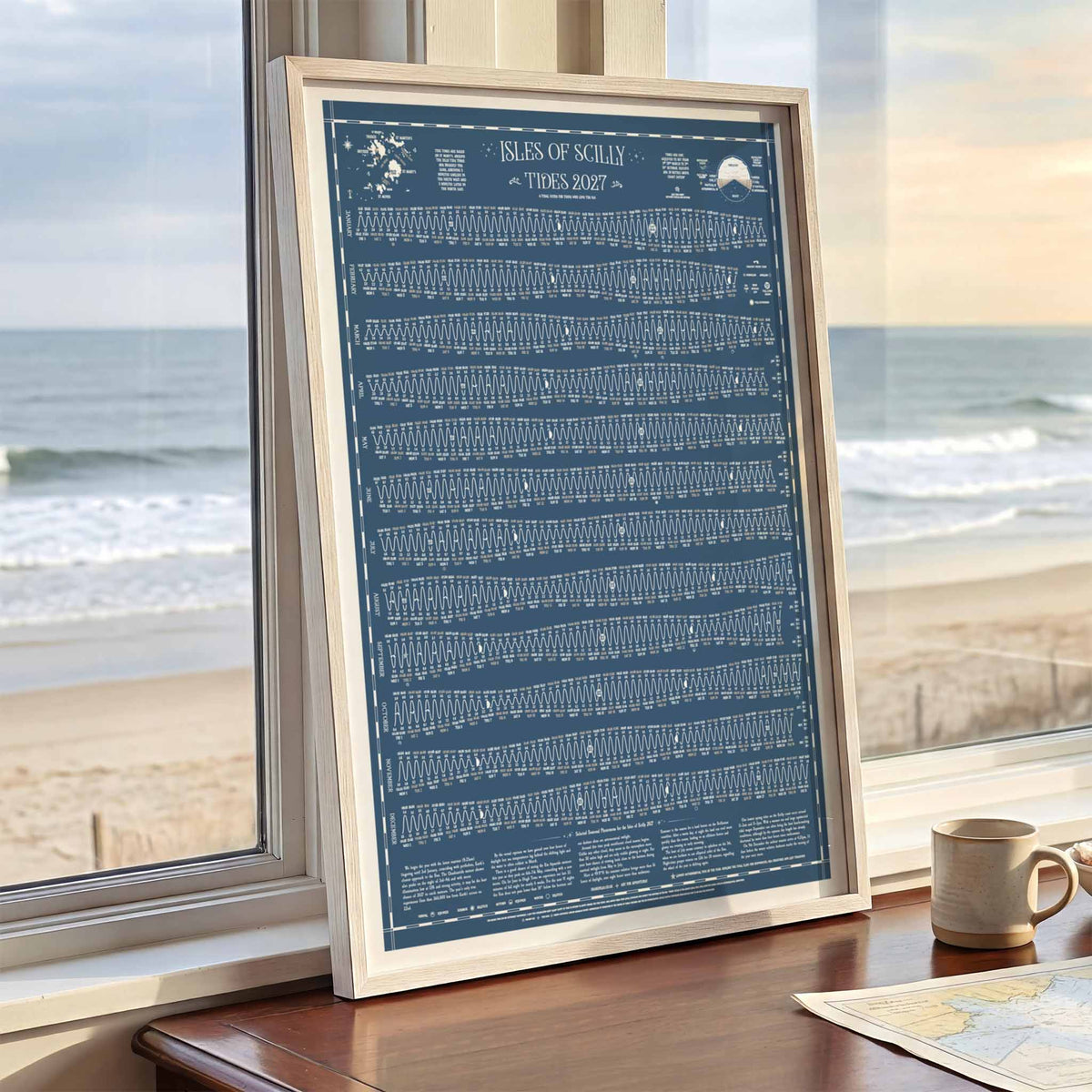 Isles of Scilly tide chart print