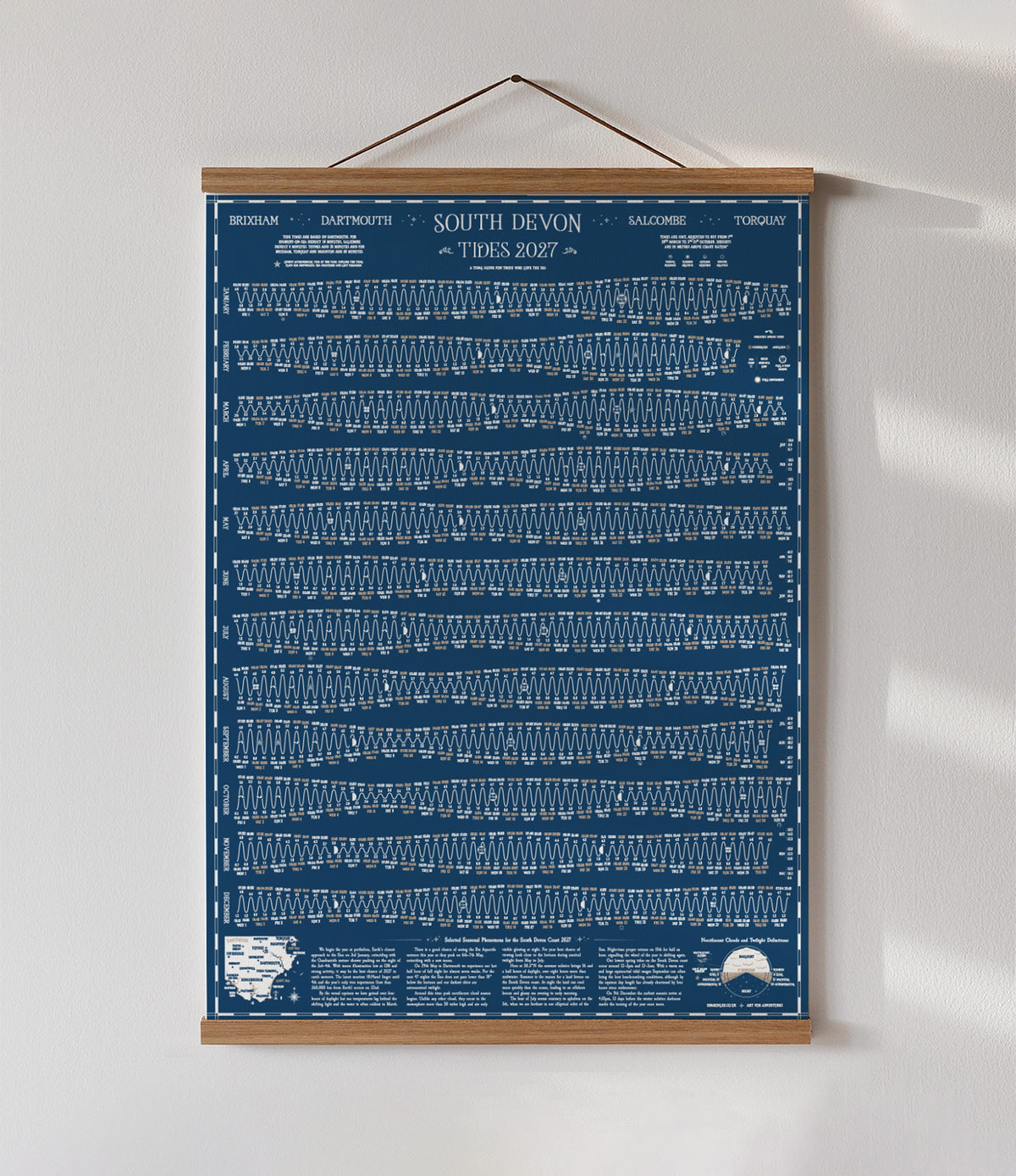 South Devon tide chart print
