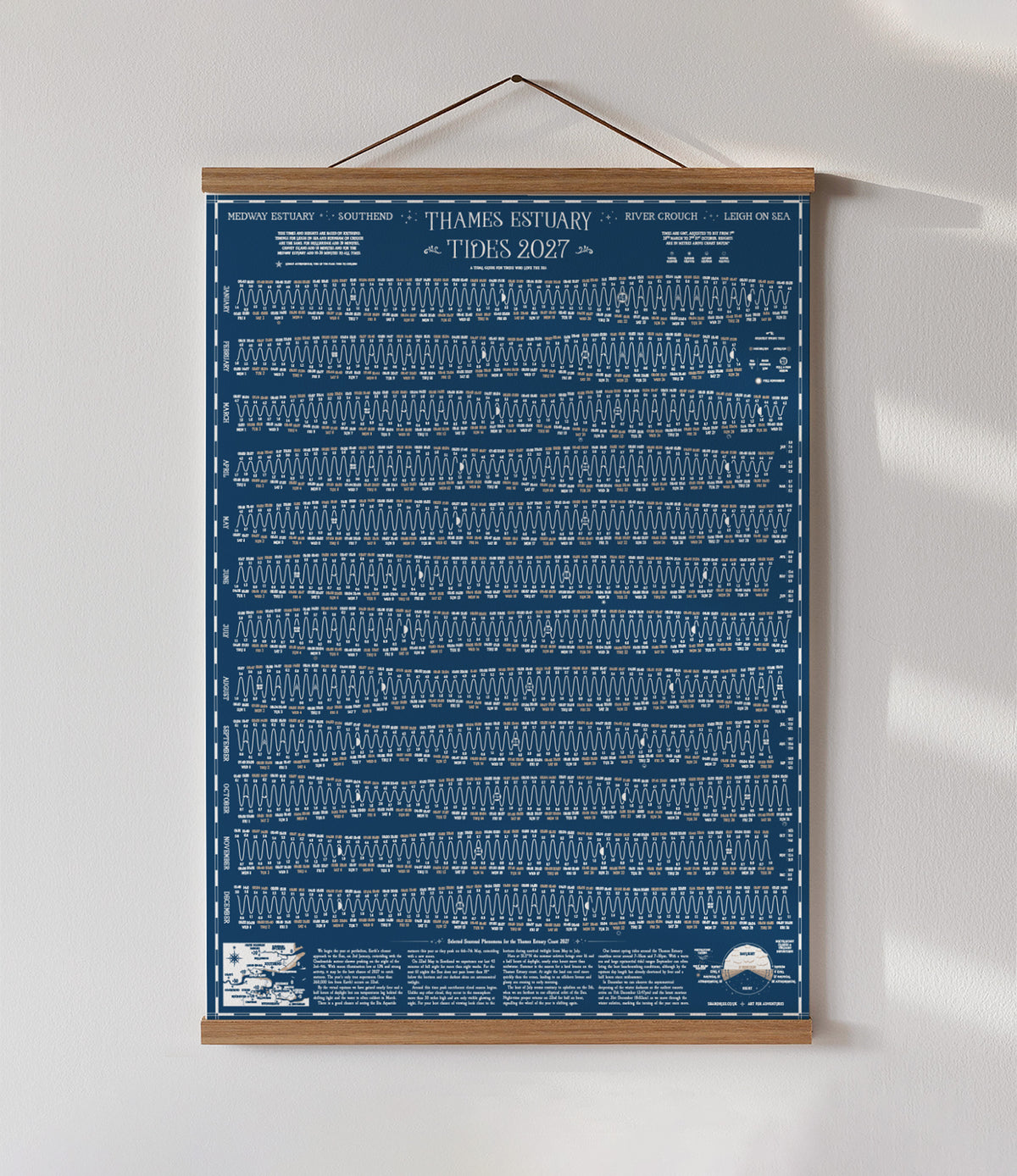 Thames Estuary tide chart print