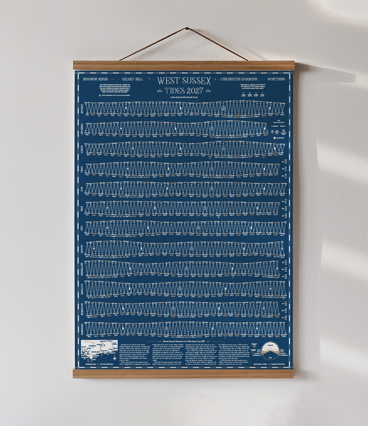 West Sussex tide chart print